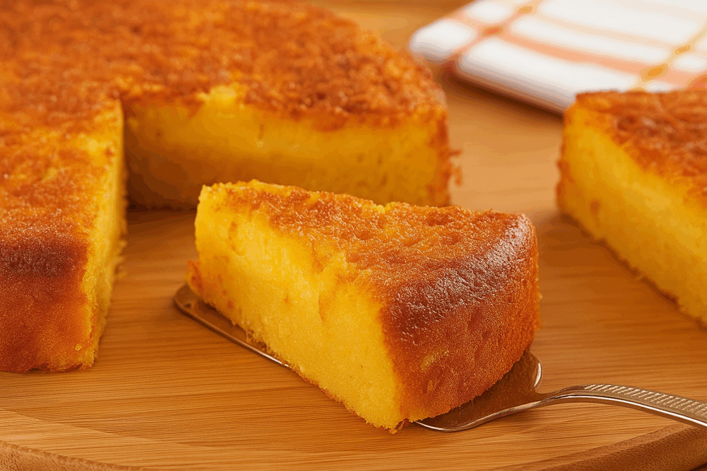 Imagem: Bolo de Milho cortado pronto para Servir